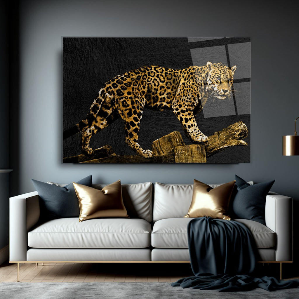 Décoration murale en verre léopard 