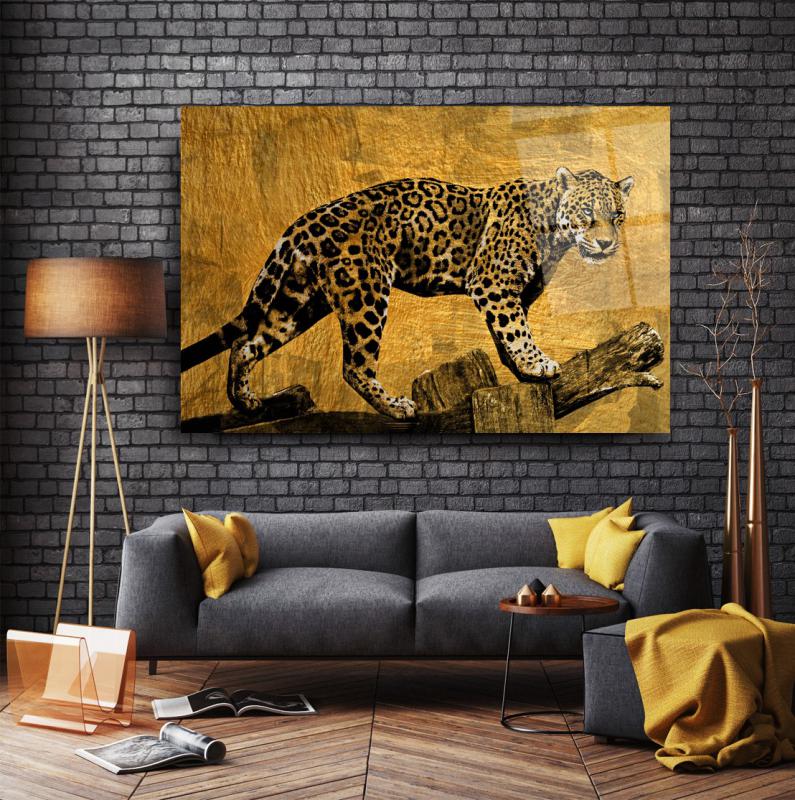 Décoration murale en verre léopard 