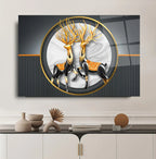 Two Majestic Deer Glass Wall Art - LUXARTDECO