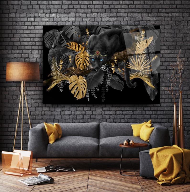 Panther Glass Wall Art - LUXARTDECO