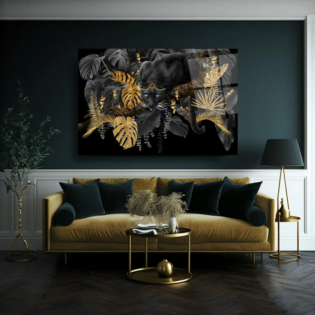 Panther Glass Wall Art - LUXARTDECO