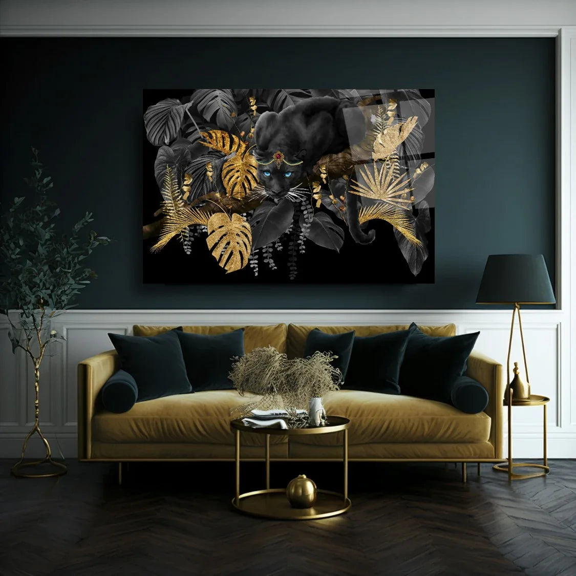 Panther Glass Wall Art - LUXARTDECO