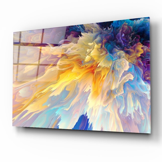 Décoration murale en verre avec éclaboussures de couleur