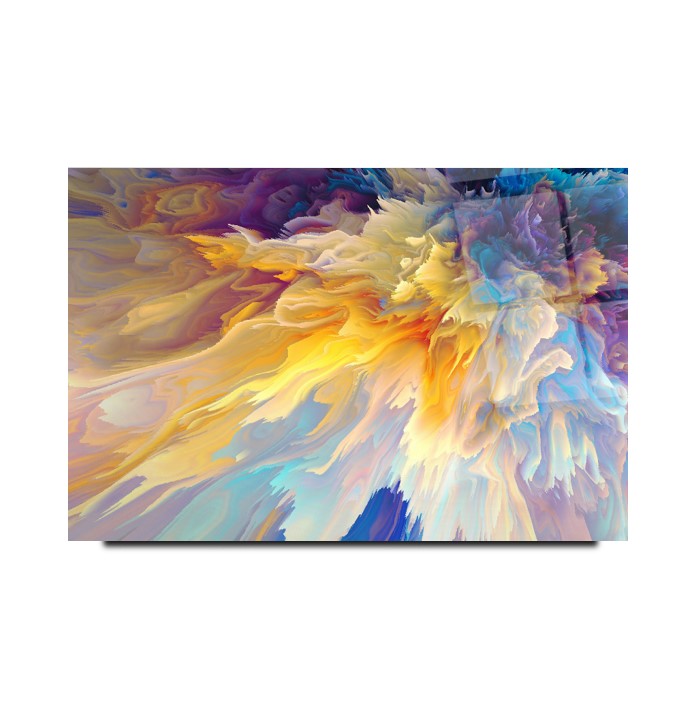 Décoration murale en verre avec éclaboussures de couleur