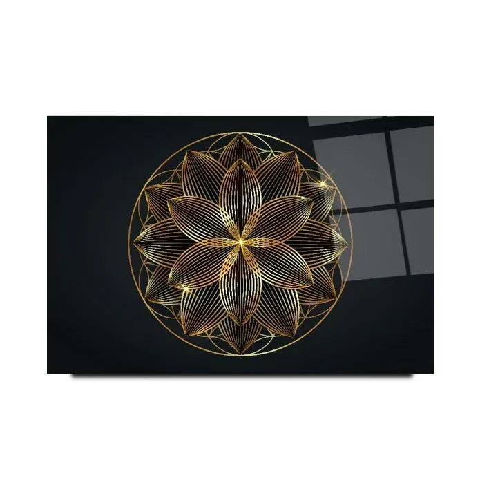 Abstract Gold Black Glass Wall Art - LUXARTDECO