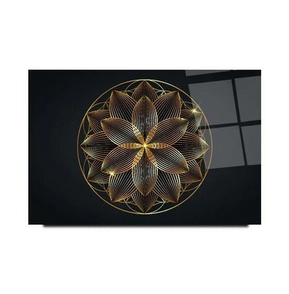 Abstract Gold Black Glass Wall Art - LUXARTDECO