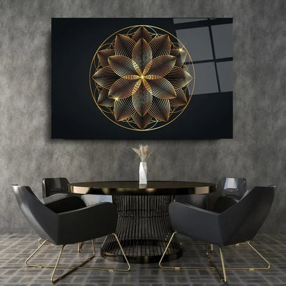 Abstract Gold Black Glass Wall Art - LUXARTDECO