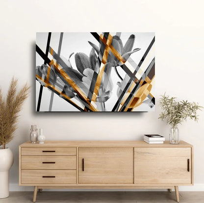 Tulips Glass Wall Art - LUXARTDECO