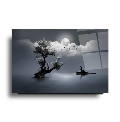 Light of Moon Glass Wall Art - LUXARTDECO