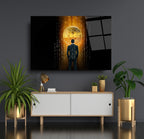 Décoration murale en verre Bitcoin 