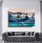 Art mural en verre de la montagne des baleines d'Alaska
