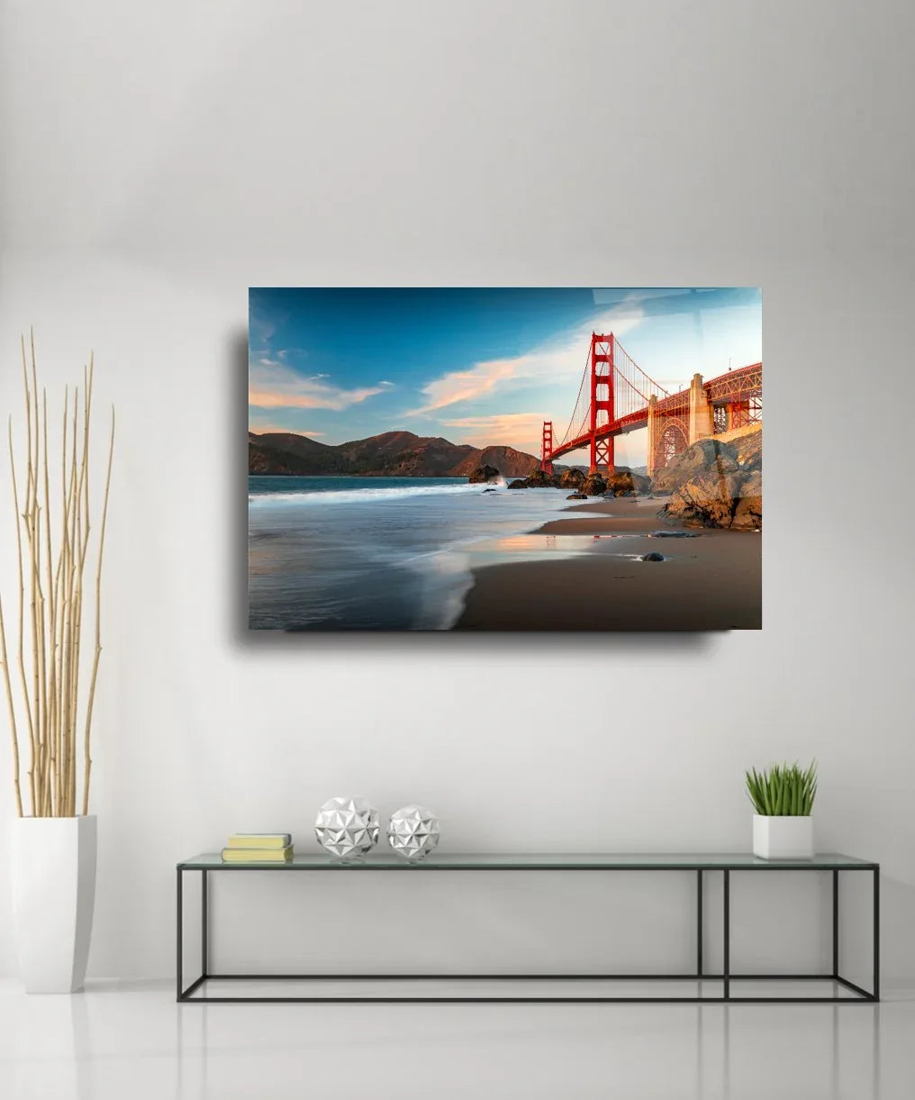 San Francisco Bridge Glass Wall Art - LUXARTDECO