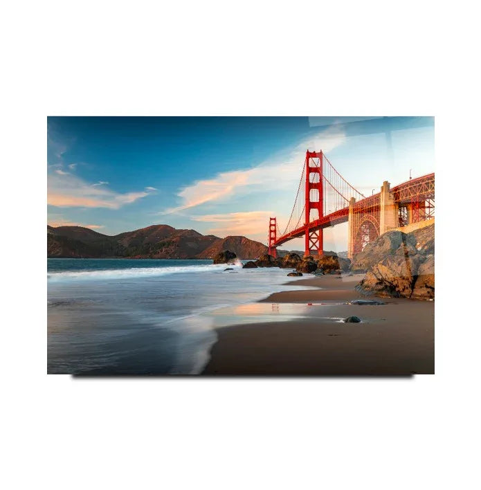 San Francisco Bridge Glass Wall Art - LUXARTDECO