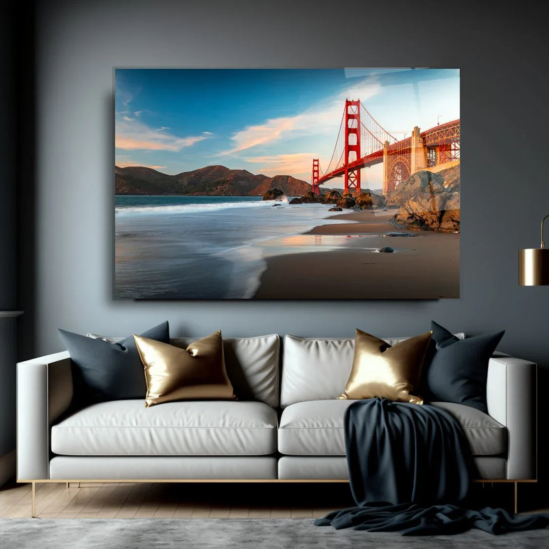 San Francisco Bridge Glass Wall Art - LUXARTDECO