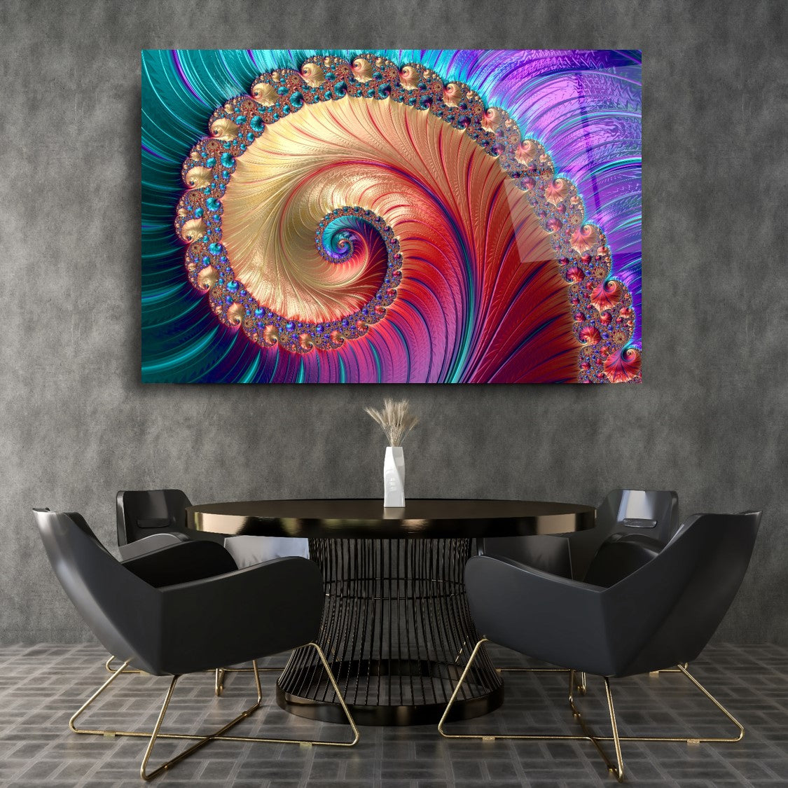 Spiral Glass Wall Art