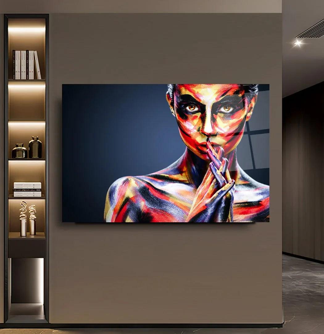 Body Art Woman Glass Wall Art - LUXARTDECO