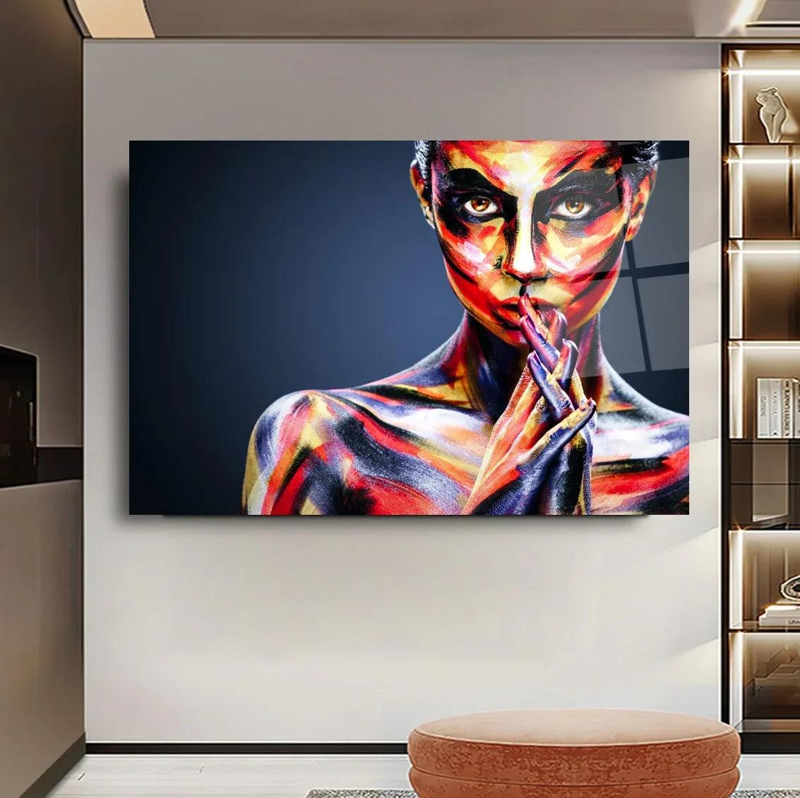 Body Art Woman Glass Wall Art - LUXARTDECO