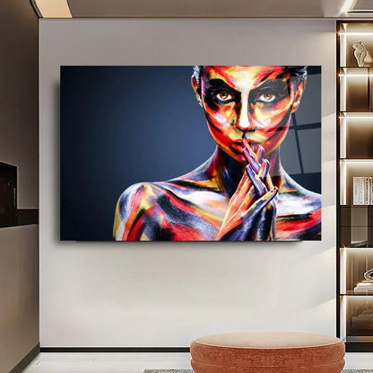 Body Art Woman Glass Wall Art - LUXARTDECO