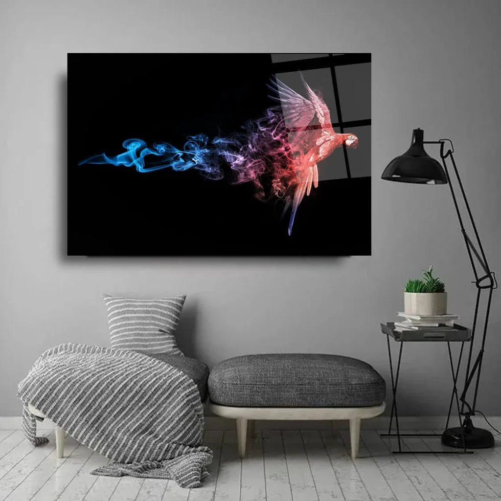 Parrot Glass Wall Art - LUXARTDECO