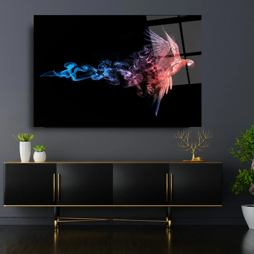 Parrot Glass Wall Art - LUXARTDECO