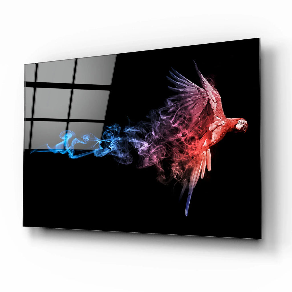 Parrot Glass Wall Art - LUXARTDECO