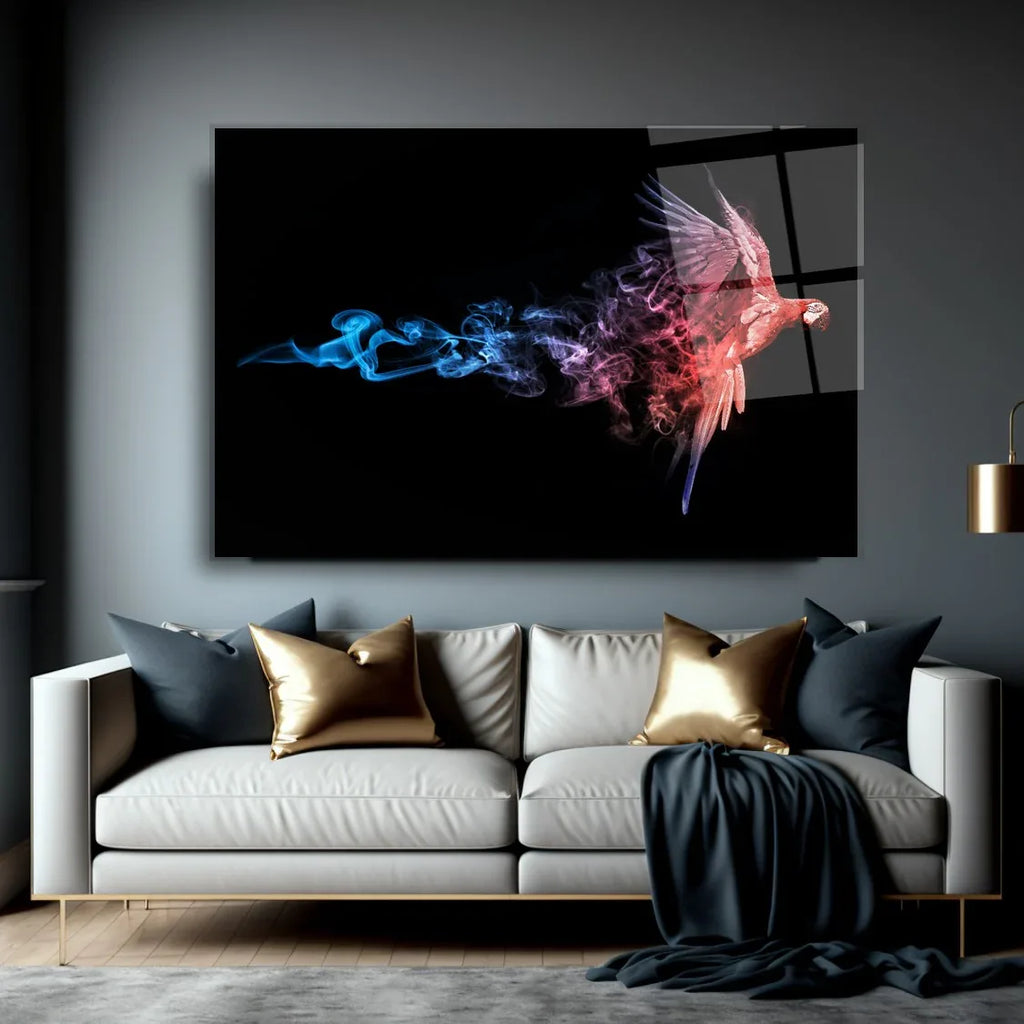 Parrot Glass Wall Art - LUXARTDECO