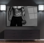 Fitness Athlete Glass Wall Art - LUXARTDECO