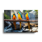 Three Parrots Glass Wall Art - LUXARTDECO