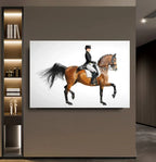 Girl on Horse Glass Wall Art - LUXARTDECO