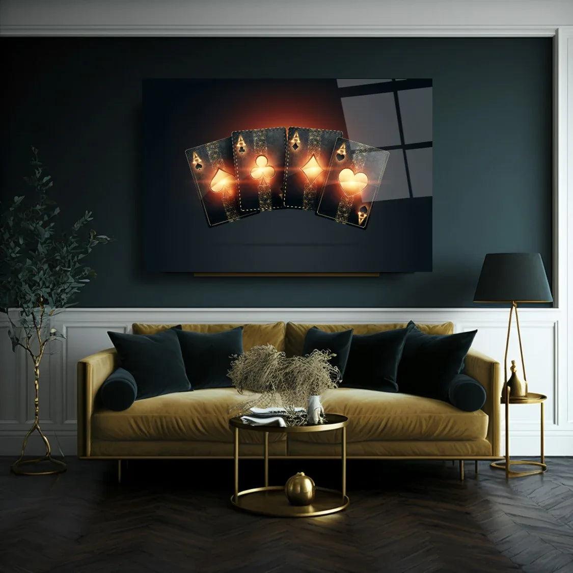 Ace Playing Card Glass Wall Art - LUXARTDECO