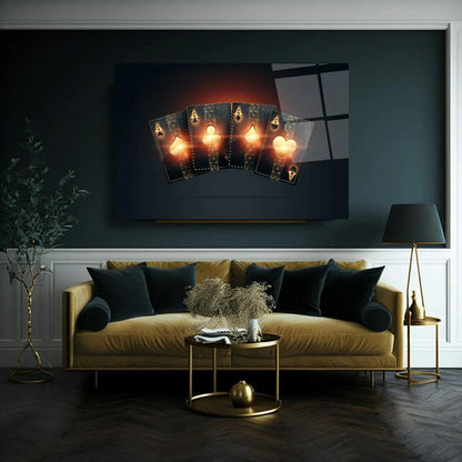 Ace Playing Card Glass Wall Art - LUXARTDECO