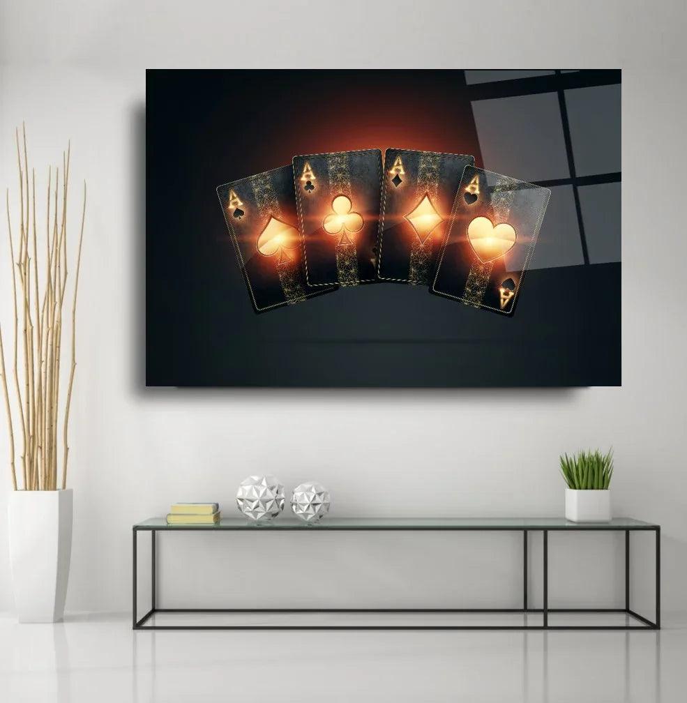 Ace Playing Card Glass Wall Art - LUXARTDECO