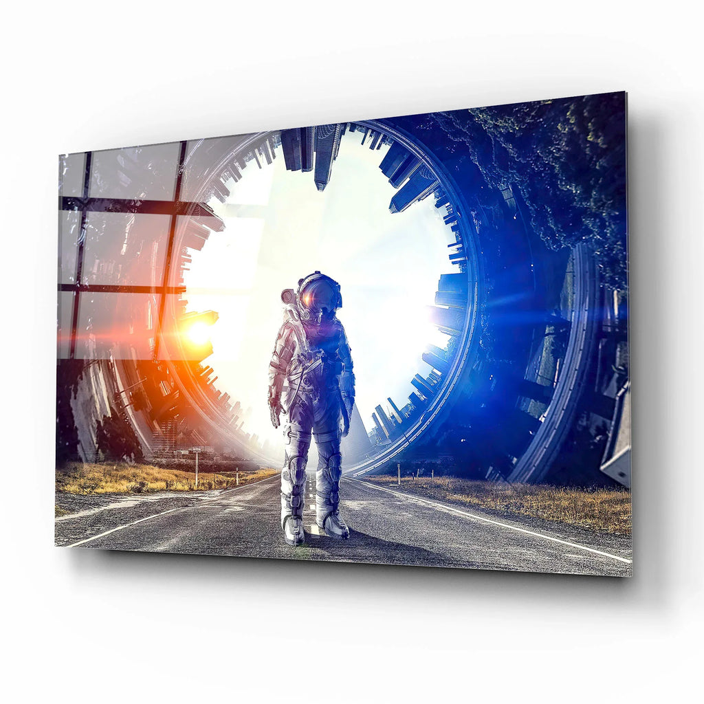 Cosmonaut Glass Wall Art - LUXARTDECO
