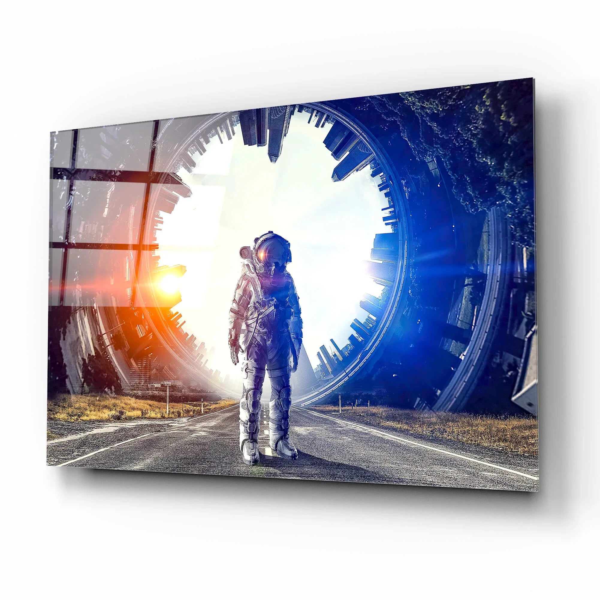 Cosmonaut Glass Wall Art - LUXARTDECO