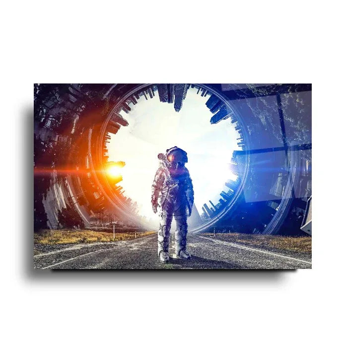 Cosmonaut Glass Wall Art - LUXARTDECO