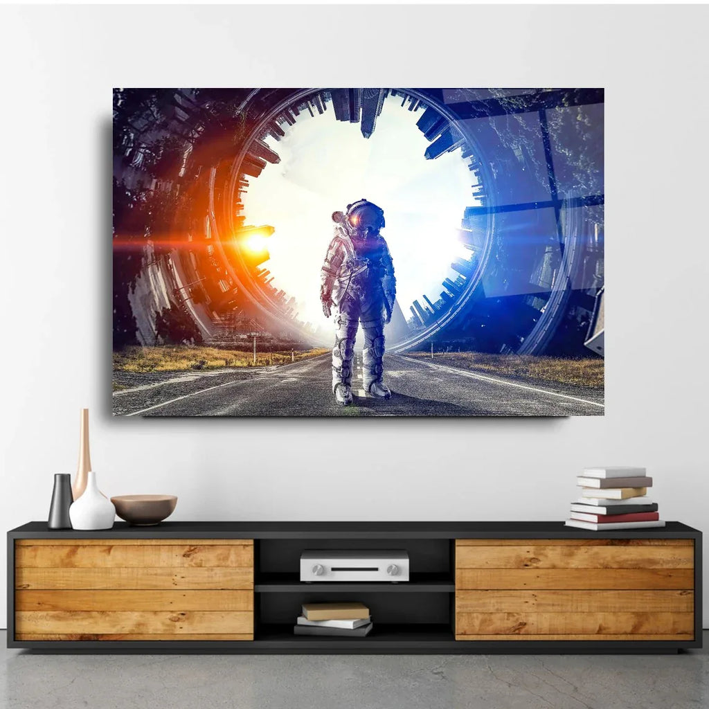 Cosmonaut Glass Wall Art - LUXARTDECO