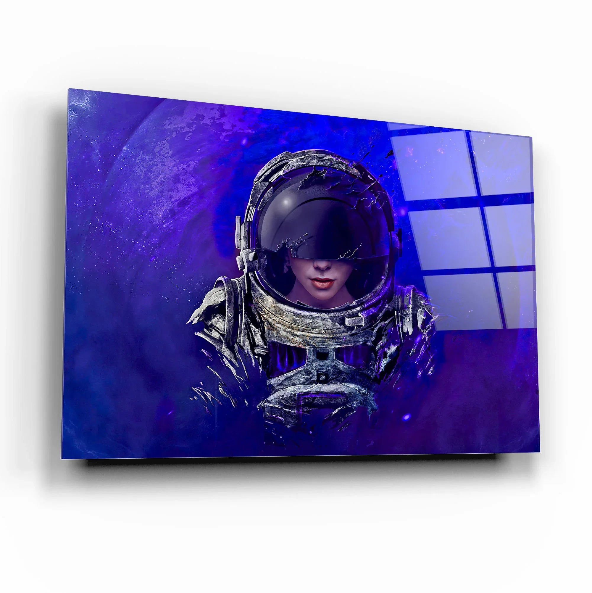 Cosmonaut Glass Wall Art - LUXARTDECO