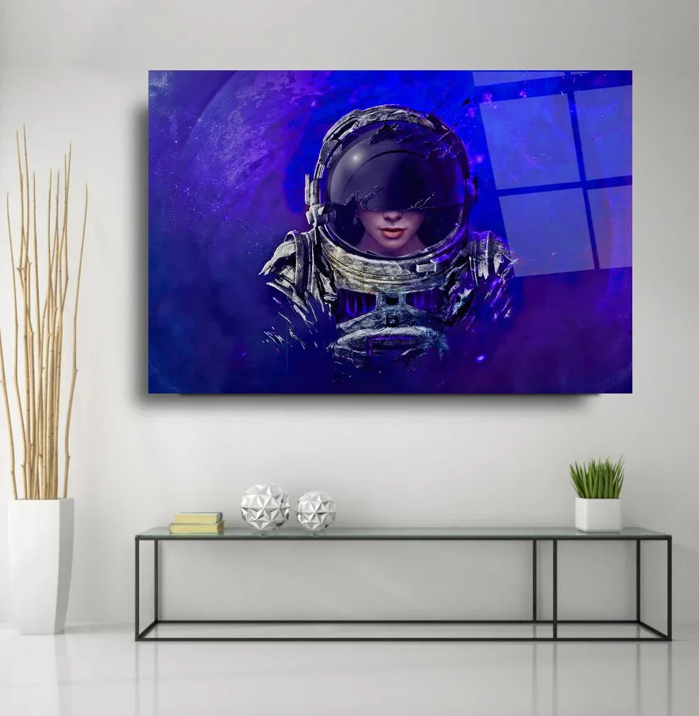 Cosmonaut Glass Wall Art - LUXARTDECO