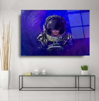 Cosmonaut Glass Wall Art - LUXARTDECO