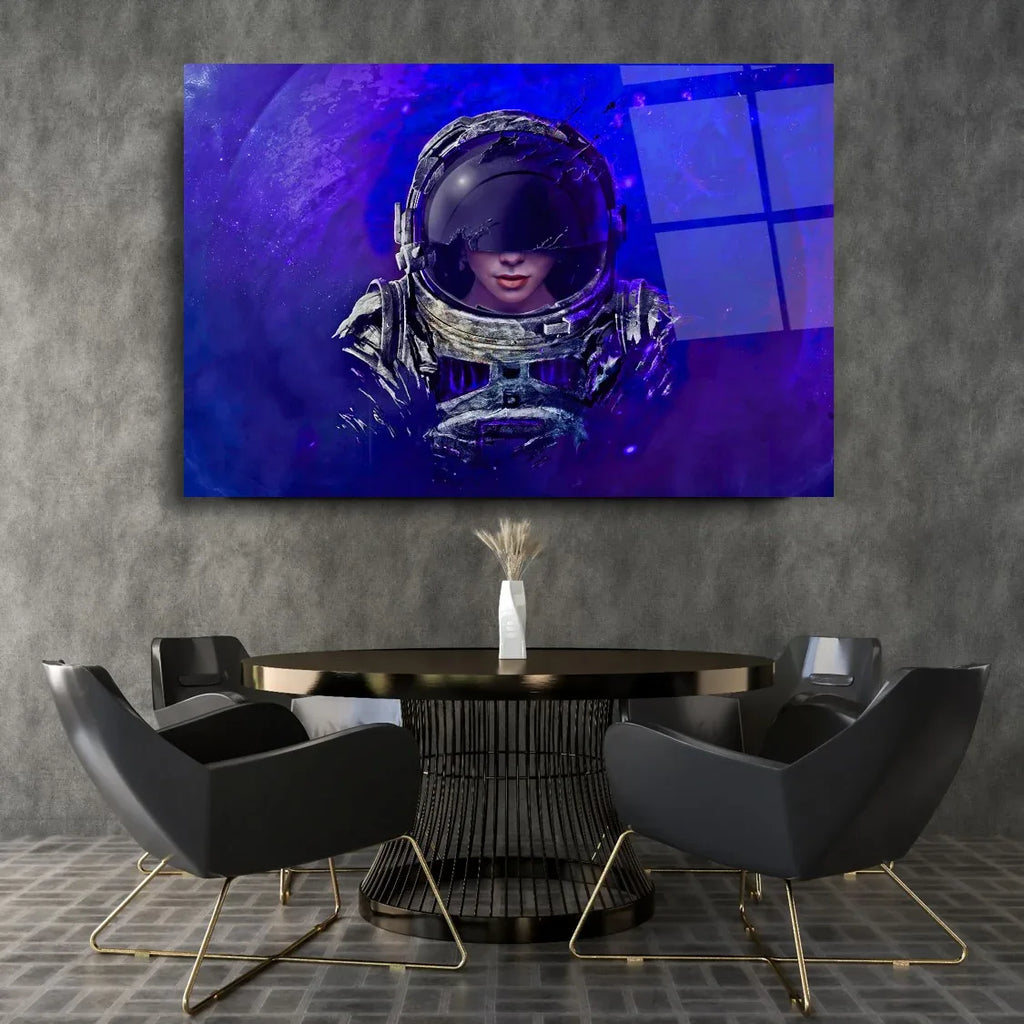 Cosmonaut Glass Wall Art - LUXARTDECO