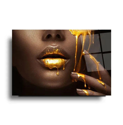Woman Face Glass Wall Art - LUXARTDECO