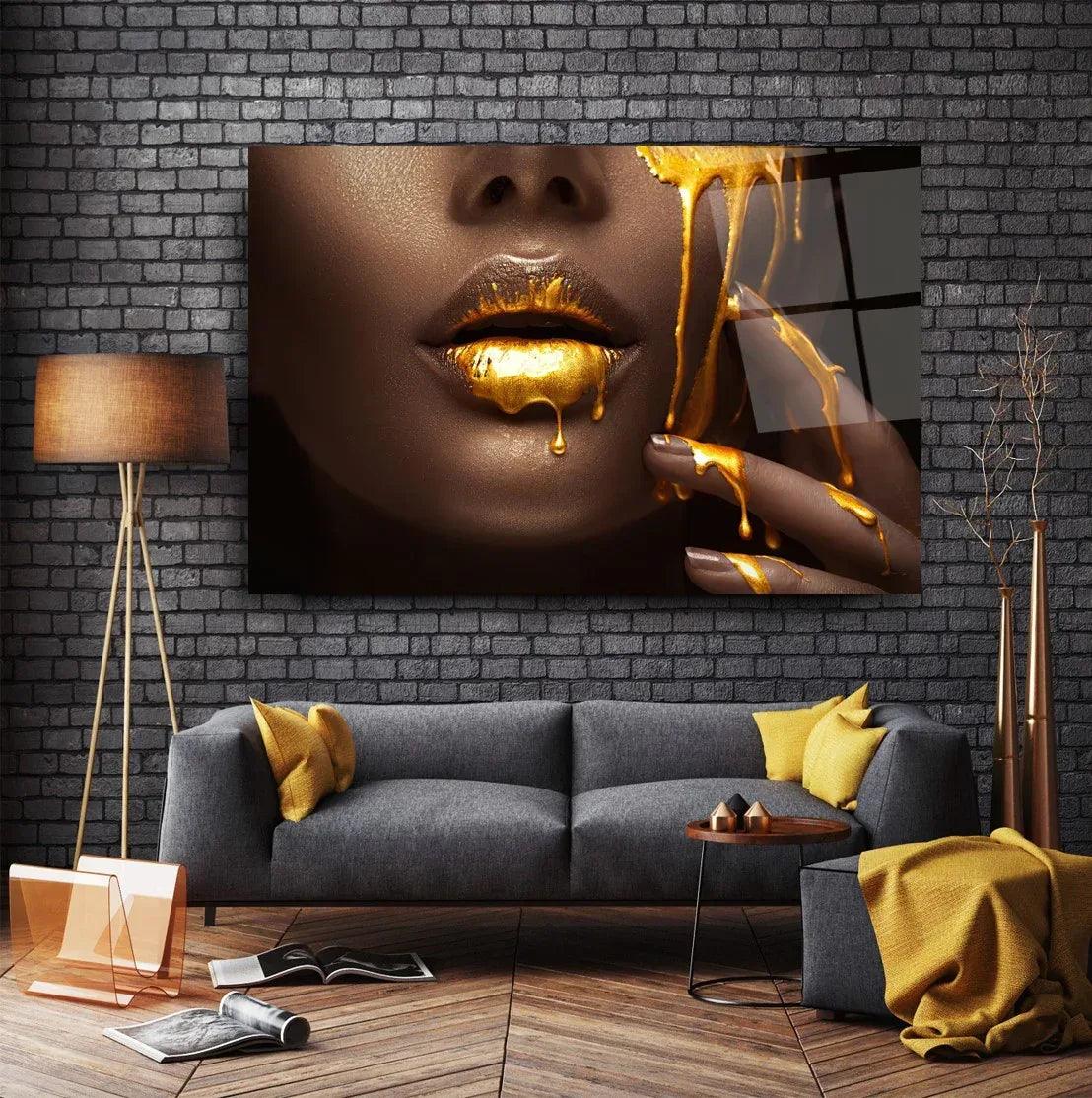 Woman Face Glass Wall Art - LUXARTDECO