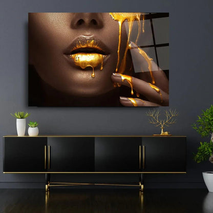 Woman Face Glass Wall Art - LUXARTDECO