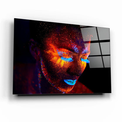 Colorful Woman Portrait Glass Wall Art - LUXARTDECO