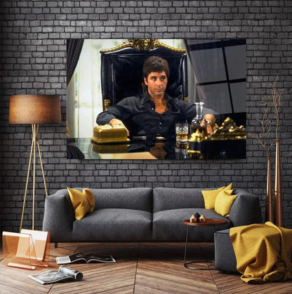 Tony Montana Glass Wall Art - LUXARTDECO