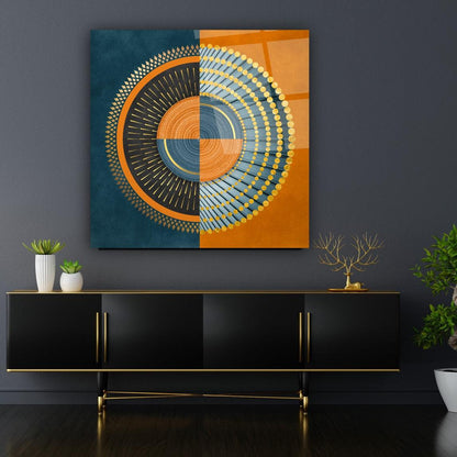 Geometric Abstract Glass Wall Art