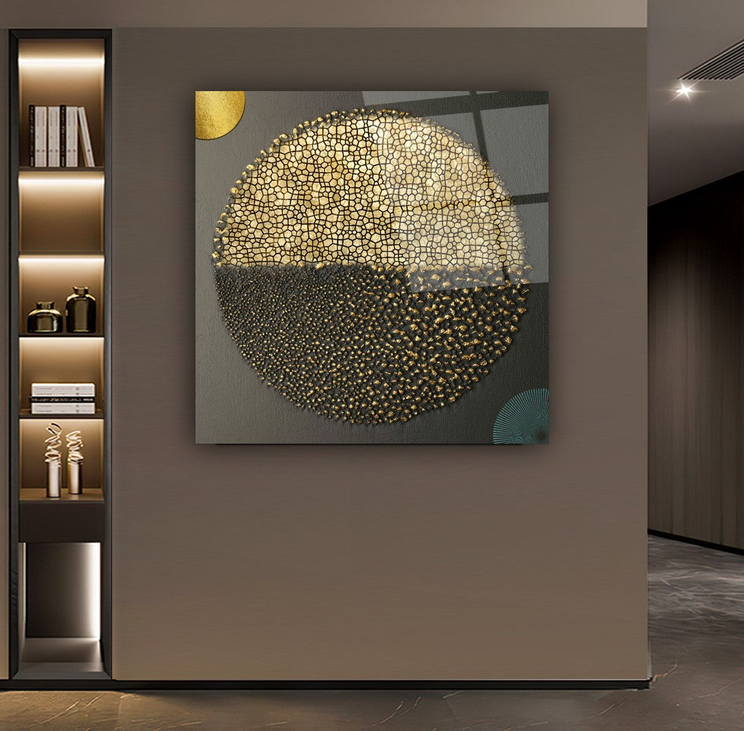 Abstract Gold Glass Wall Art