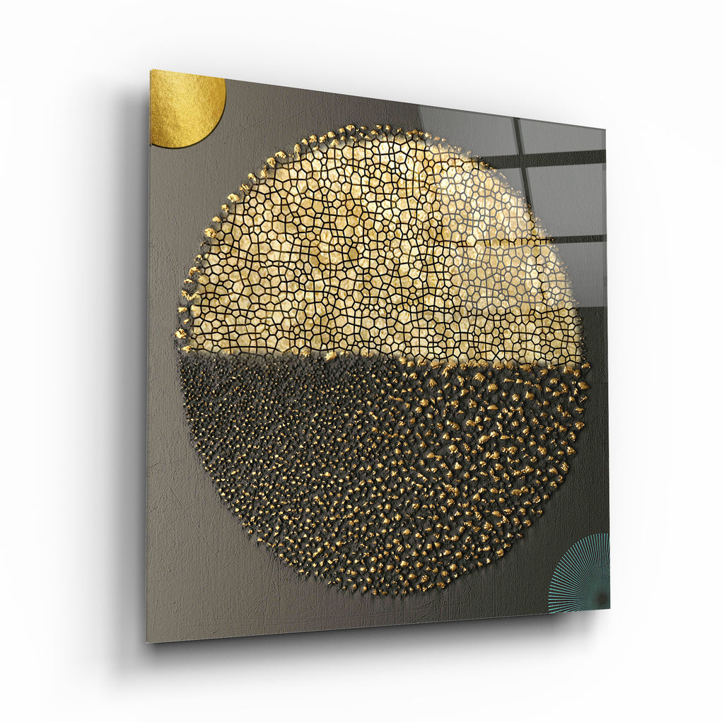Abstract Gold Glass Wall Art