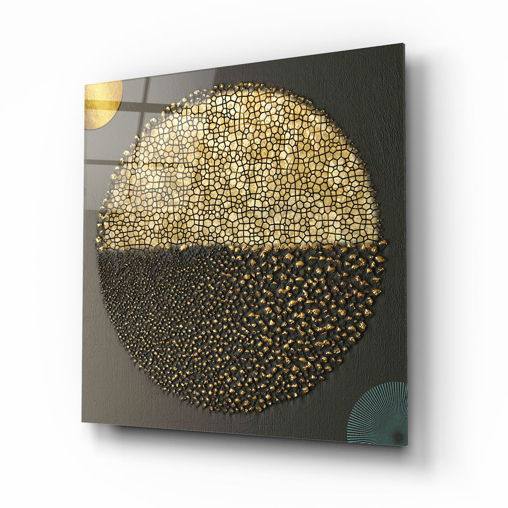 Abstract Gold Glass Wall Art
