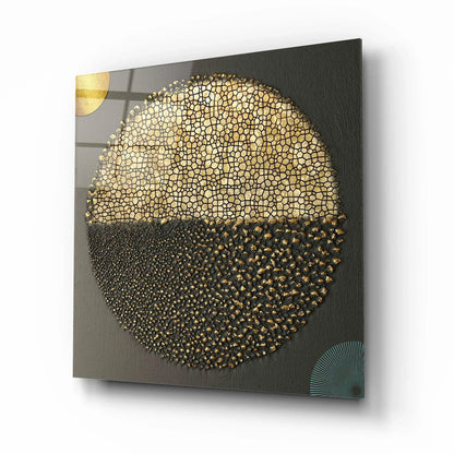 Black and Gold Abstract Glass Wall Art - LUXARTDECO